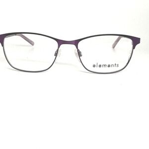 Elements Eyeglasses Frame‎ Purple Metal Rectangular Full Rim 21943 Eyewear 21943